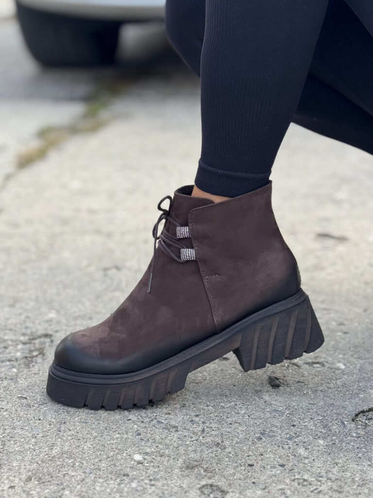 Mega lekkie botki MILANO CHOCO skóra naturalna - obrazek 7