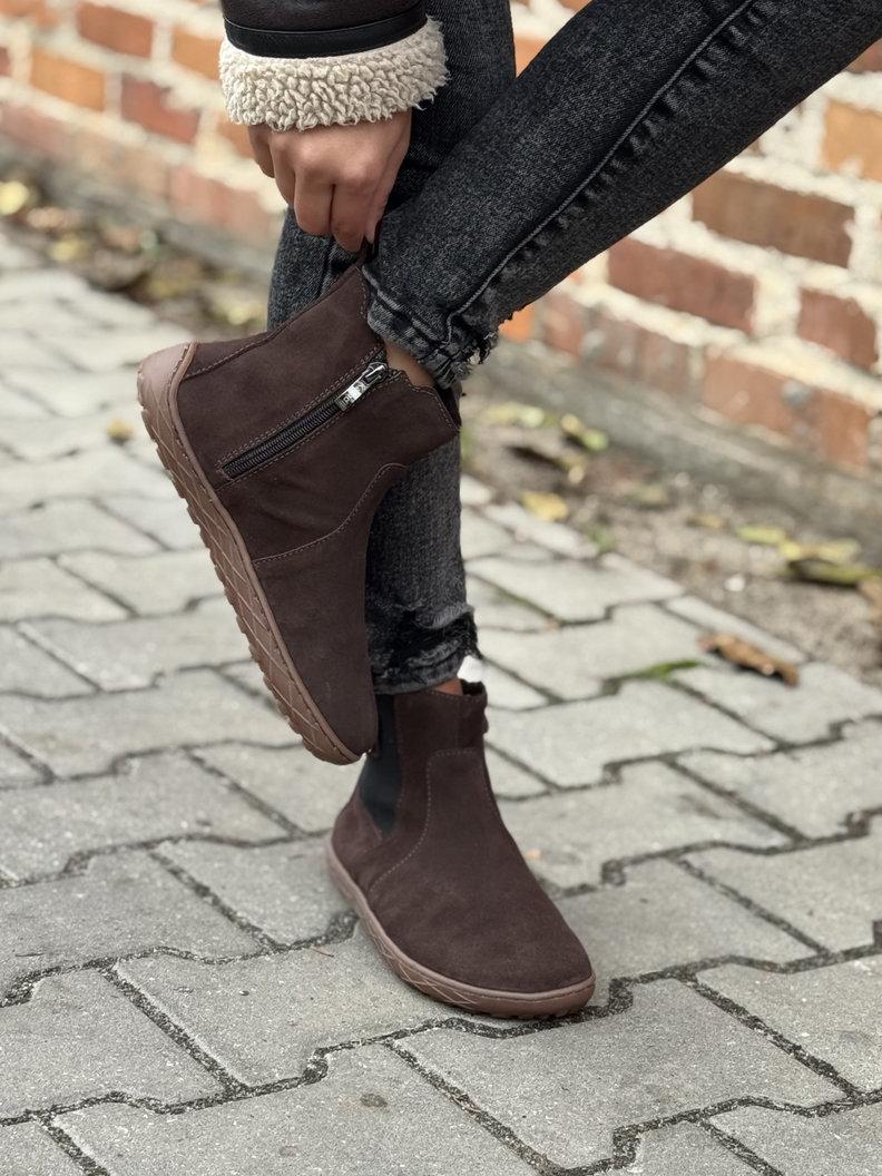 Modne botki KAZADII BAREFOOT HERMINA CHOCO skóra naturalna - obrazek 6