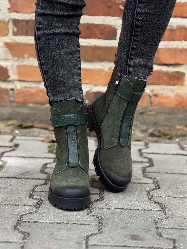 Ocieplane botki KAZADII PANAMA GREEN skóra naturalna - obrazek 3