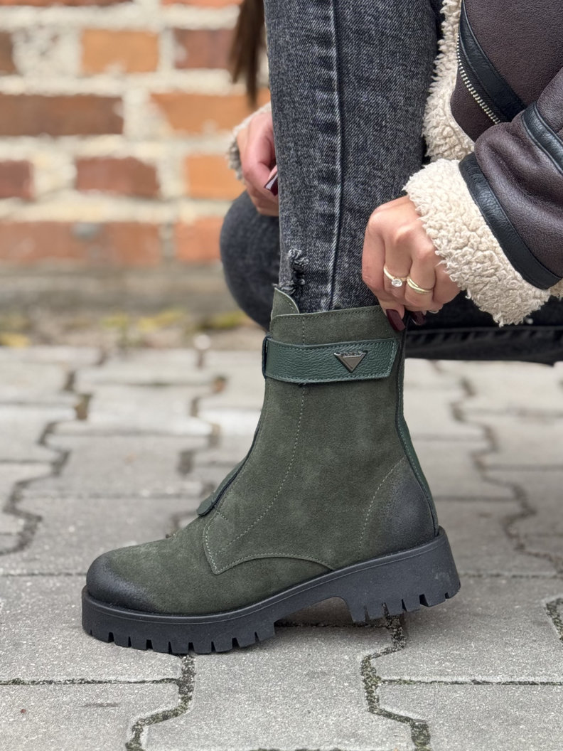 Ocieplane botki KAZADII PANAMA GREEN skóra naturalna - obrazek 6