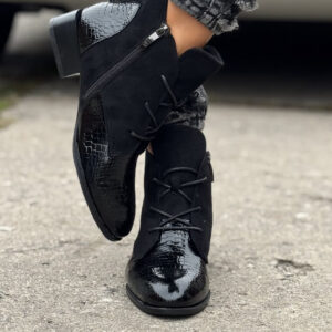Ocieplane botki STREET LUXE BLACK skóra naturalna