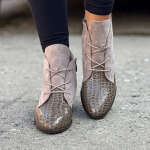 Ocieplane botki STREET LUXE BEIGE skóra naturalna