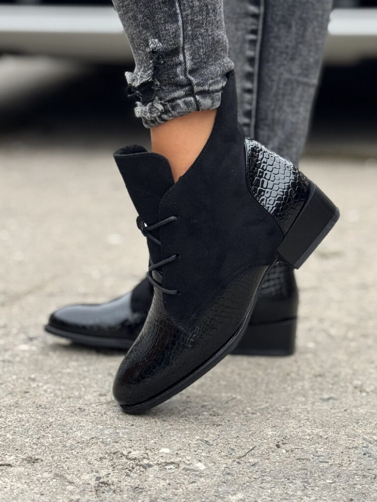 Ocieplane botki STREET LUXE BLACK skóra naturalna - obrazek 4