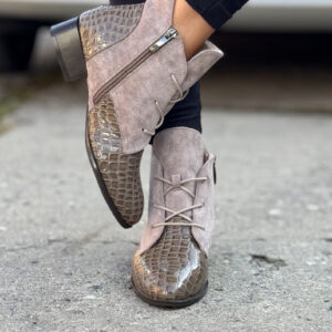 Ocieplane botki STREET LUXE BEIGE skóra naturalna