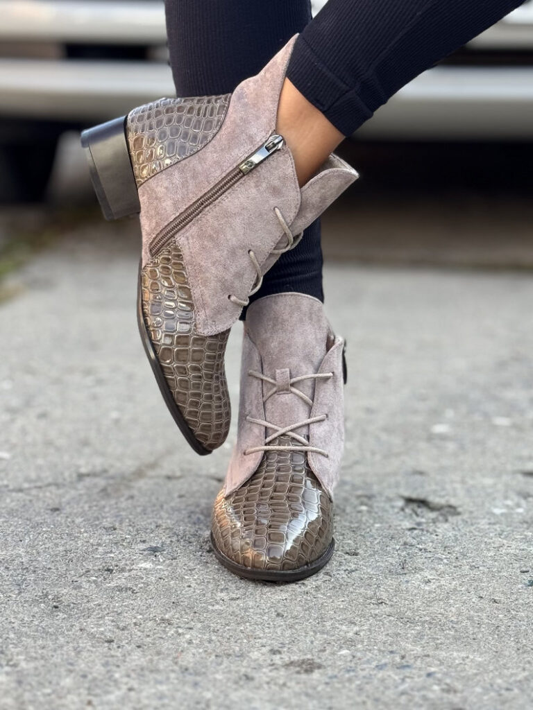 Ocieplane botki STREET LUXE BEIGE skóra naturalna - obrazek 5
