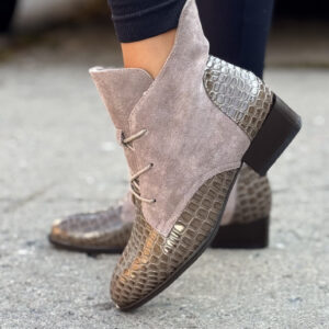 Ocieplane botki STREET LUXE BEIGE skóra naturalna