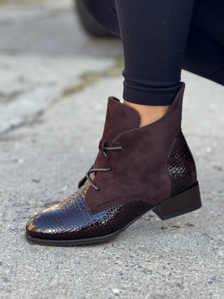 Ocieplane botki STREET LUXE CHOCO skóra naturalna - obrazek 6
