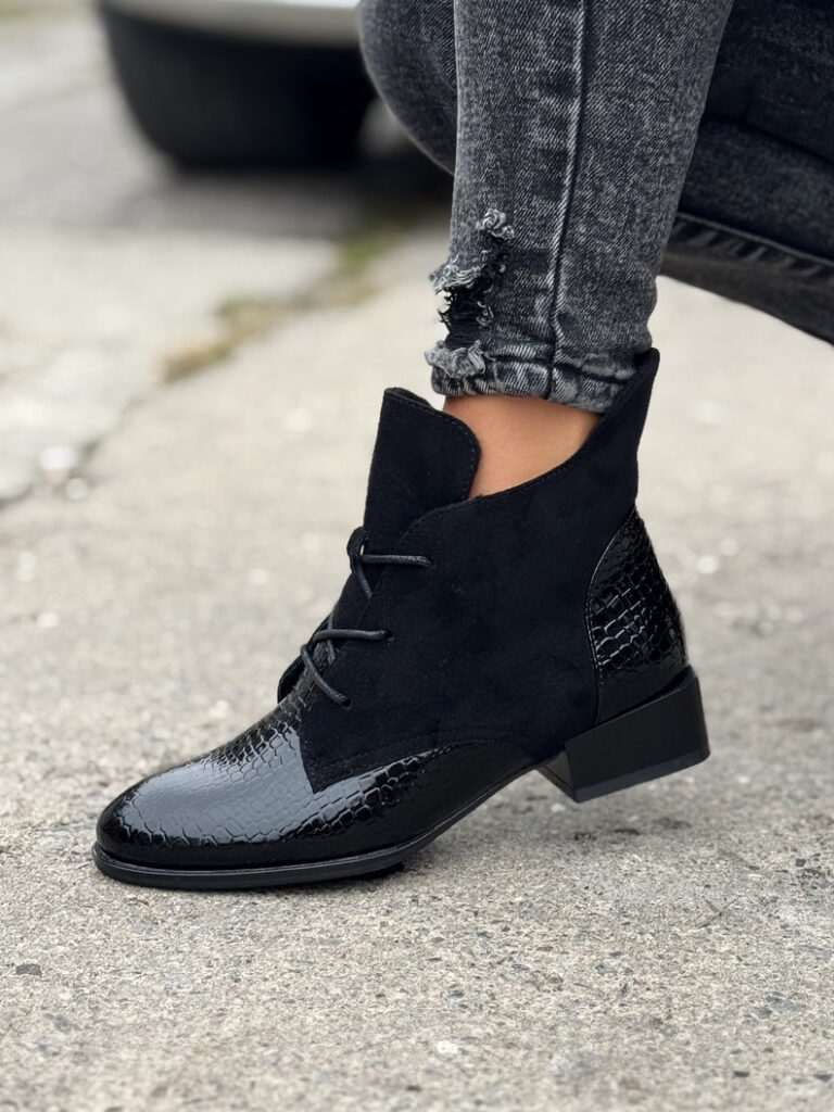 Ocieplane botki STREET LUXE BLACK skóra naturalna - obrazek 6