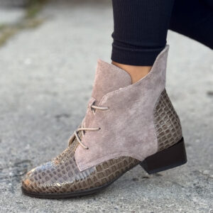 Ocieplane botki STREET LUXE BEIGE skóra naturalna