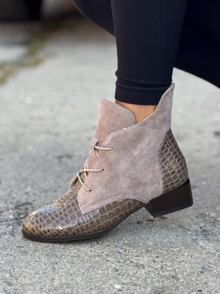 Ocieplane botki STREET LUXE BEIGE skóra naturalna - obrazek 6