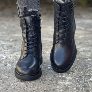 Ocieplane botki workery ARDEN BLACK skóra naturalna