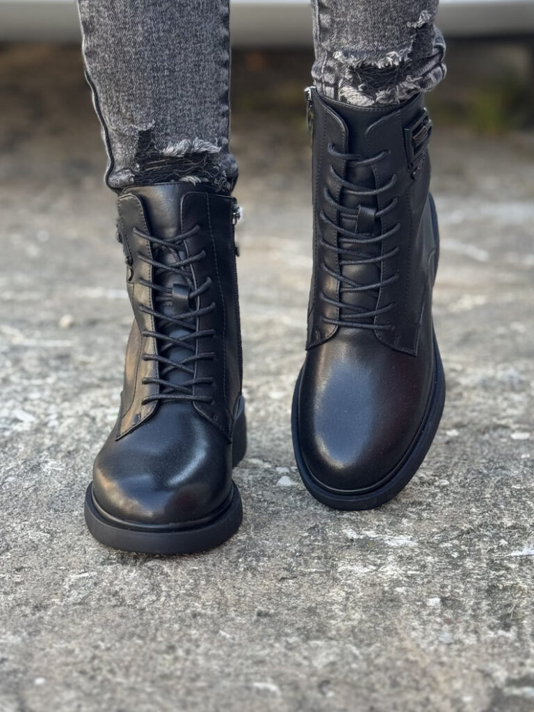 Ocieplane botki workery ARDEN BLACK skóra naturalna - obrazek 3
