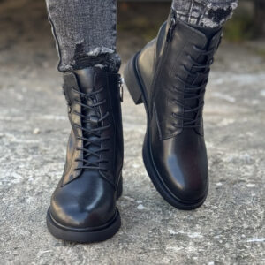 Ocieplane botki workery ARDEN BLACK skóra naturalna