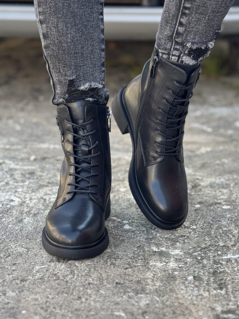 Ocieplane botki workery ARDEN BLACK skóra naturalna - obrazek 5