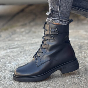 Ocieplane botki workery ARDEN BLACK skóra naturalna