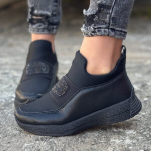 Sportowe botki ENIGMA ALL BLACK skóra naturalna