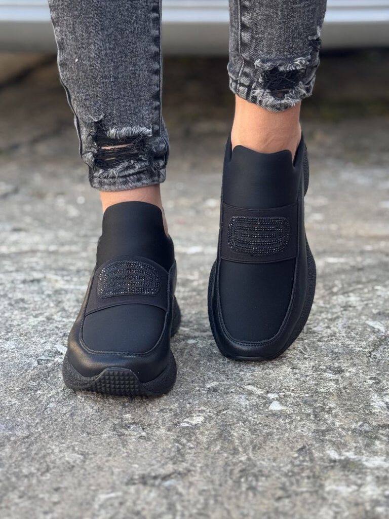 Sportowe botki ENIGMA ALL BLACK skóra naturalna - obrazek 3