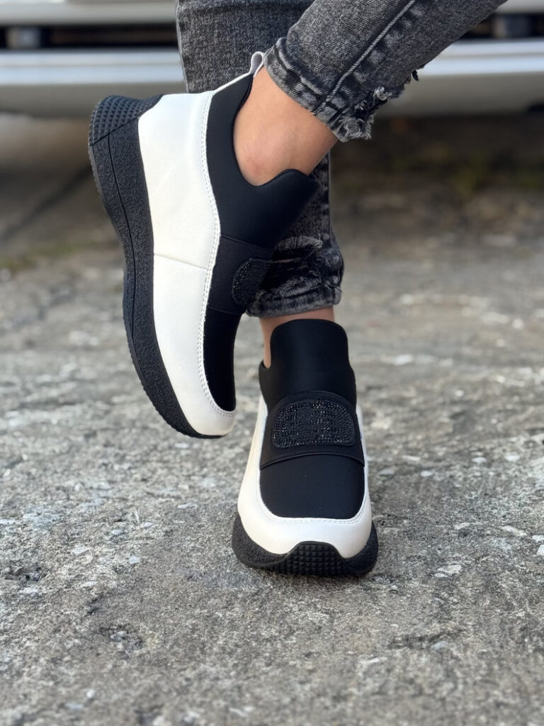Sportowe botki ENIGMA BLACK WHITE skóra naturalna - obrazek 6