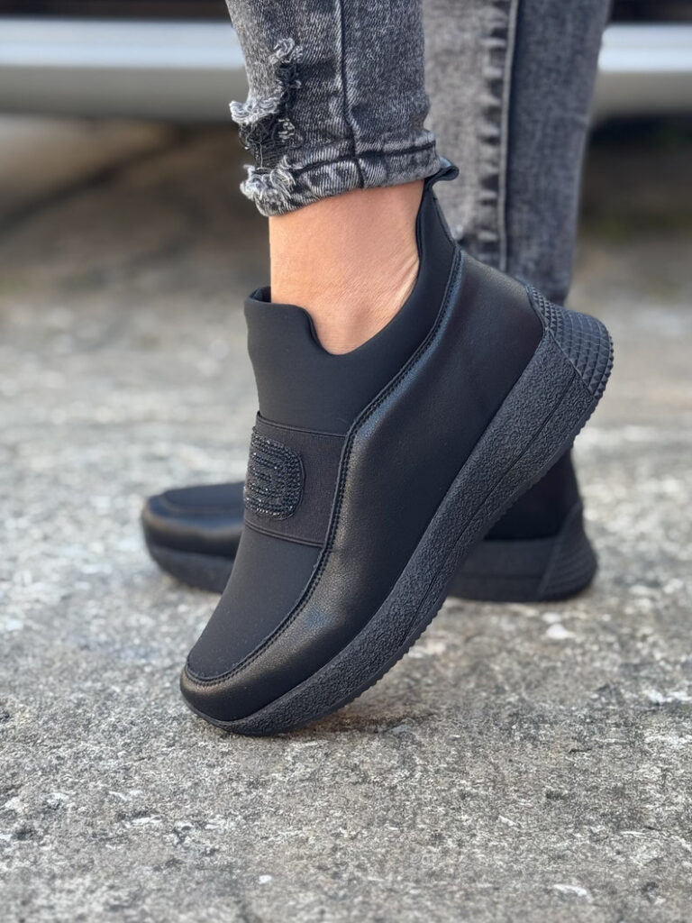 Sportowe botki ENIGMA ALL BLACK skóra naturalna - obrazek 4