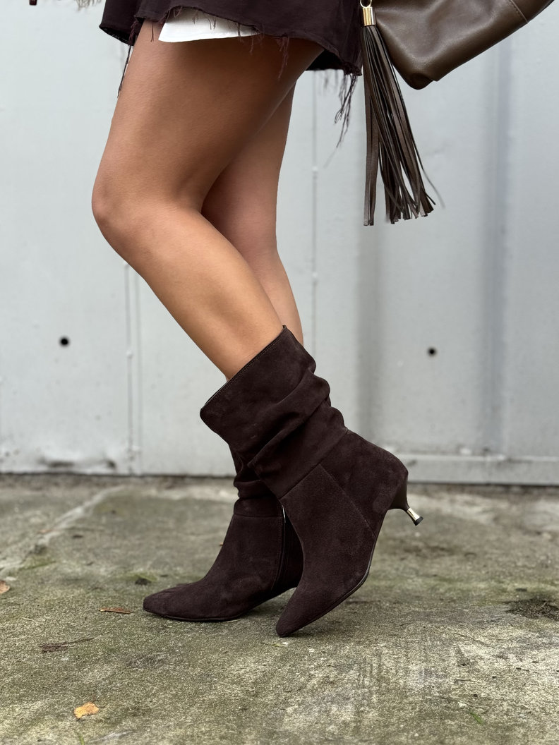 Stylowe botki KAZADII LUZERN CHOCO SUEDE skóra naturalna - obrazek 8