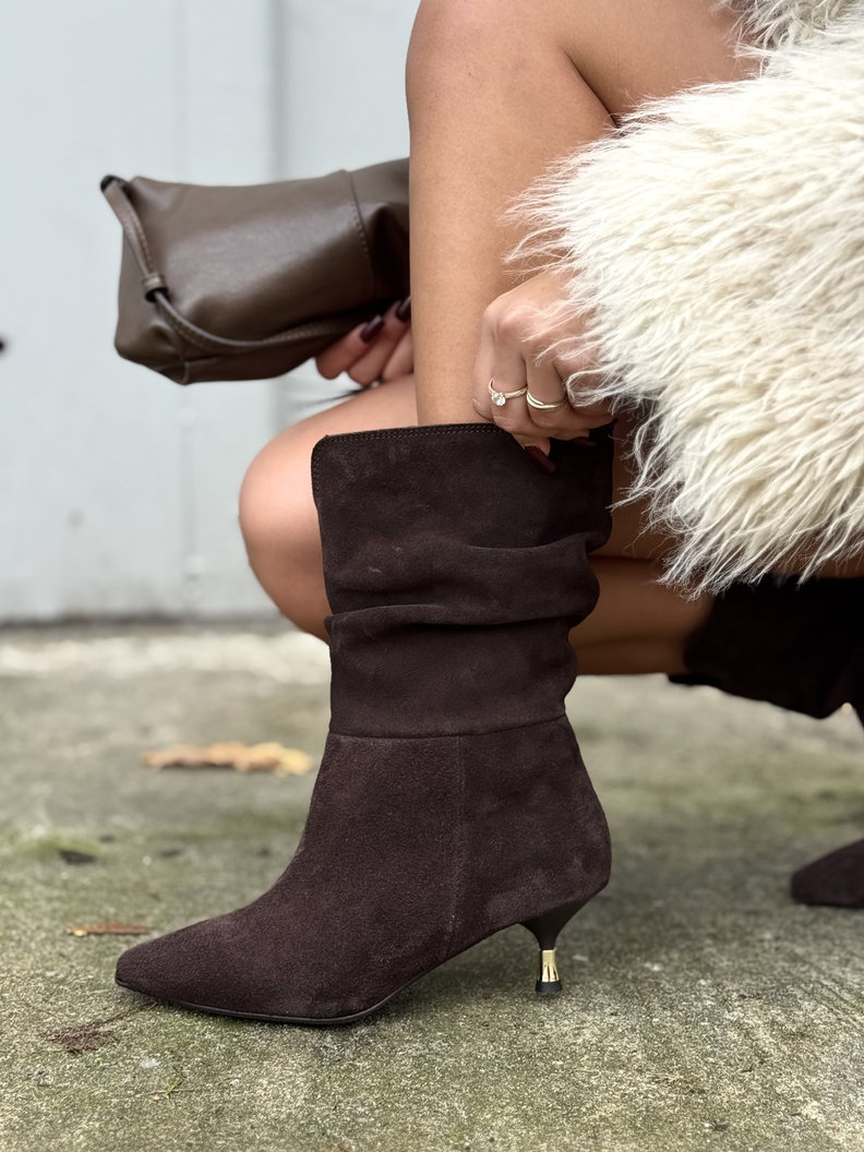 Stylowe botki KAZADII LUZERN CHOCO SUEDE skóra naturalna - obrazek 3