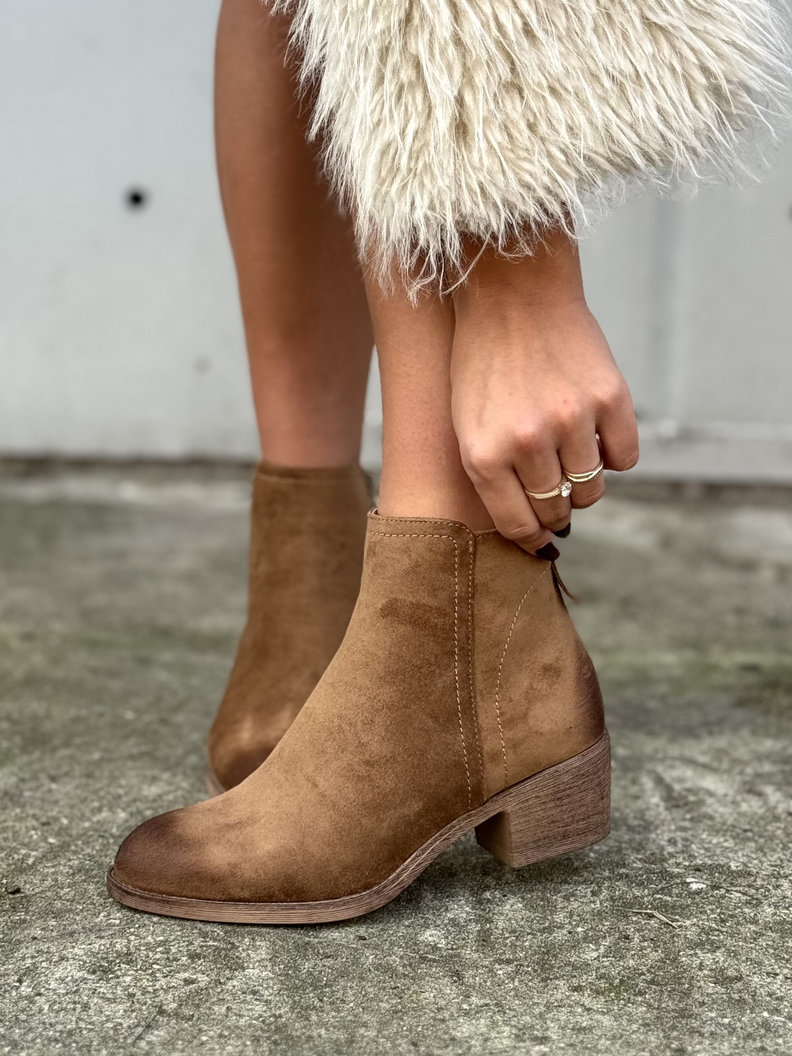 Stylowe botki SIENA CAMEL na obcasie - obrazek 7