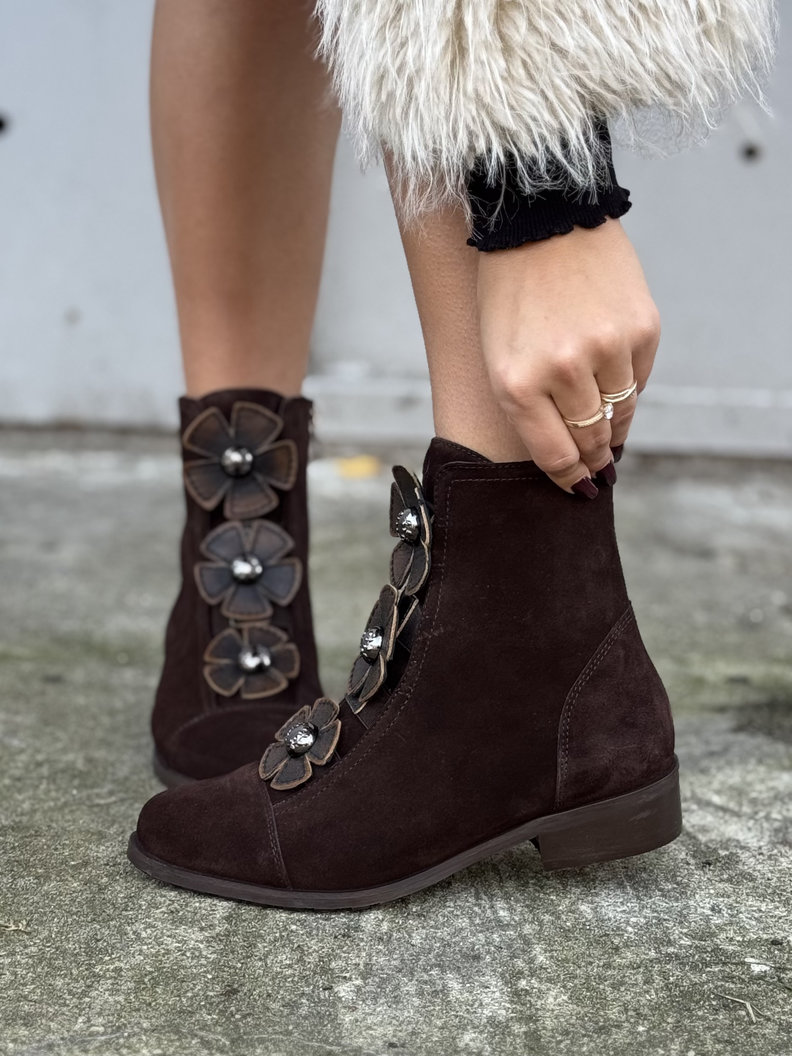 Stylowe workery KAZADII LEAN CHOCO SUEDE skóra naturalna