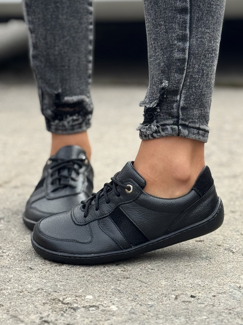 TRAMPKI KAZADII BAREFOOT GROUNDIES BLACK skóra naturalna - obrazek 3