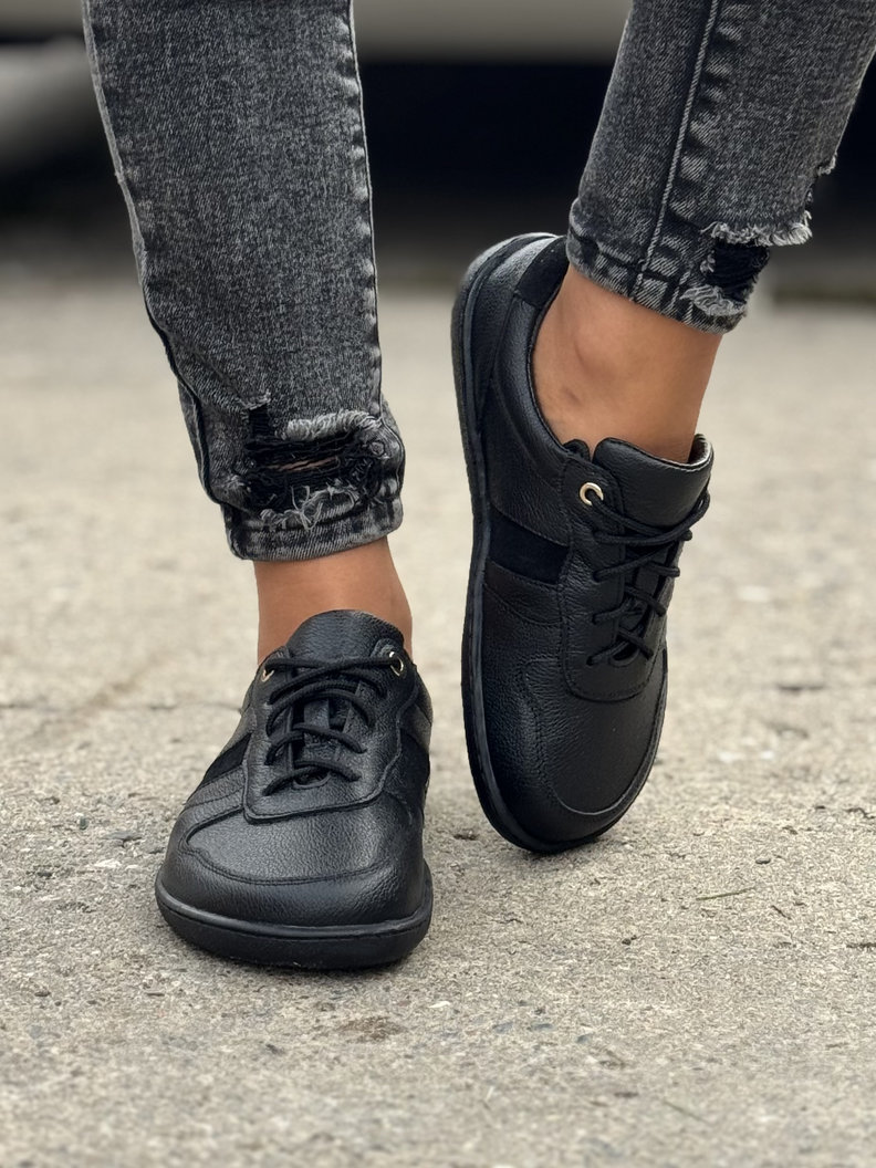 TRAMPKI KAZADII BAREFOOT GROUNDIES BLACK skóra naturalna - obrazek 5