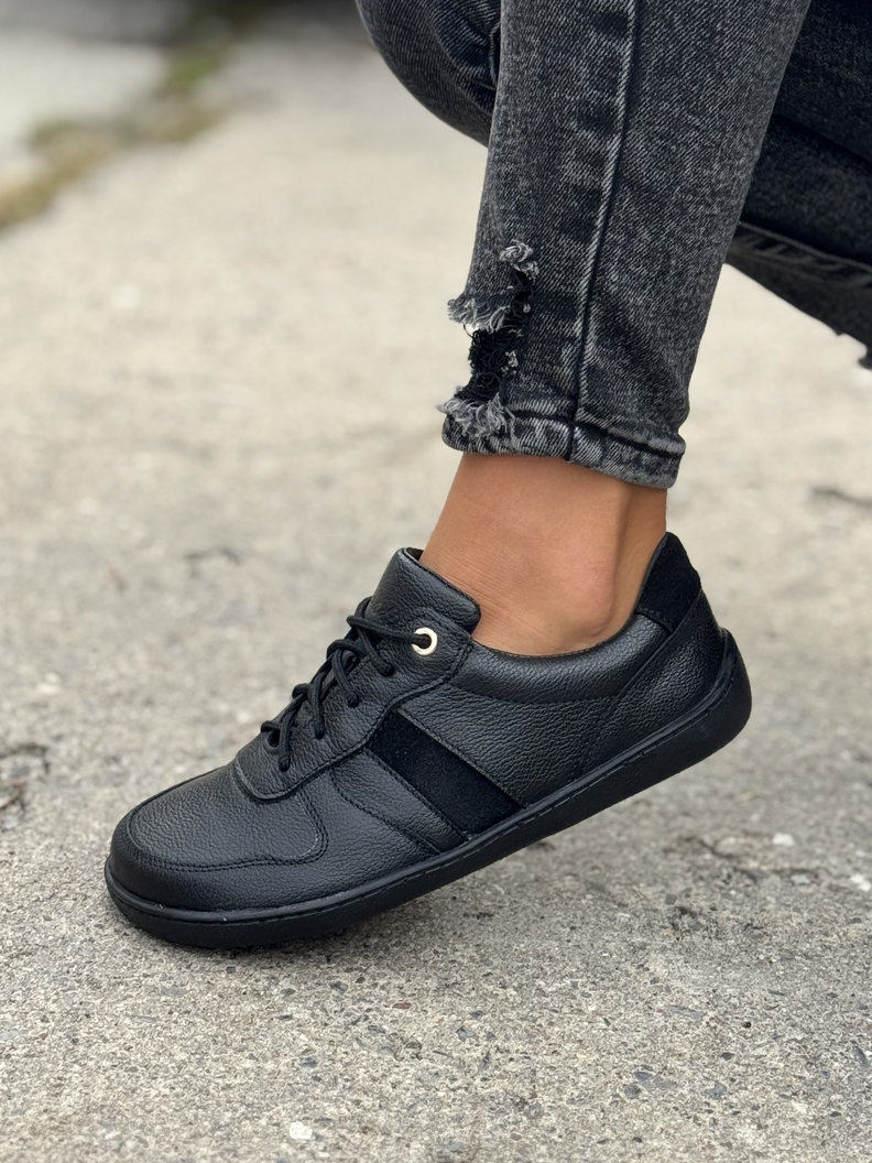 TRAMPKI KAZADII BAREFOOT GROUNDIES BLACK skóra naturalna - obrazek 7