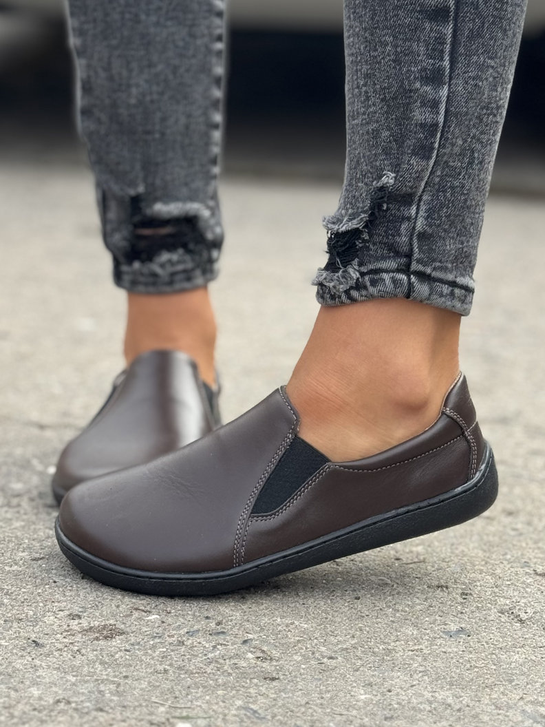 TRAMPKI KAZADII BAREFOOT SLIP ON MOTION CHOCO skóra naturalna - obrazek 4