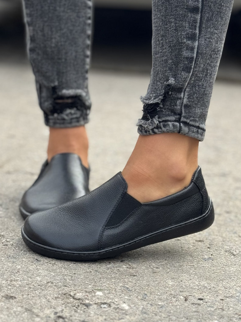 TRAMPKI KAZADII BAREFOOT SLIP ON MOTION BLACK skóra naturalna - obrazek 4