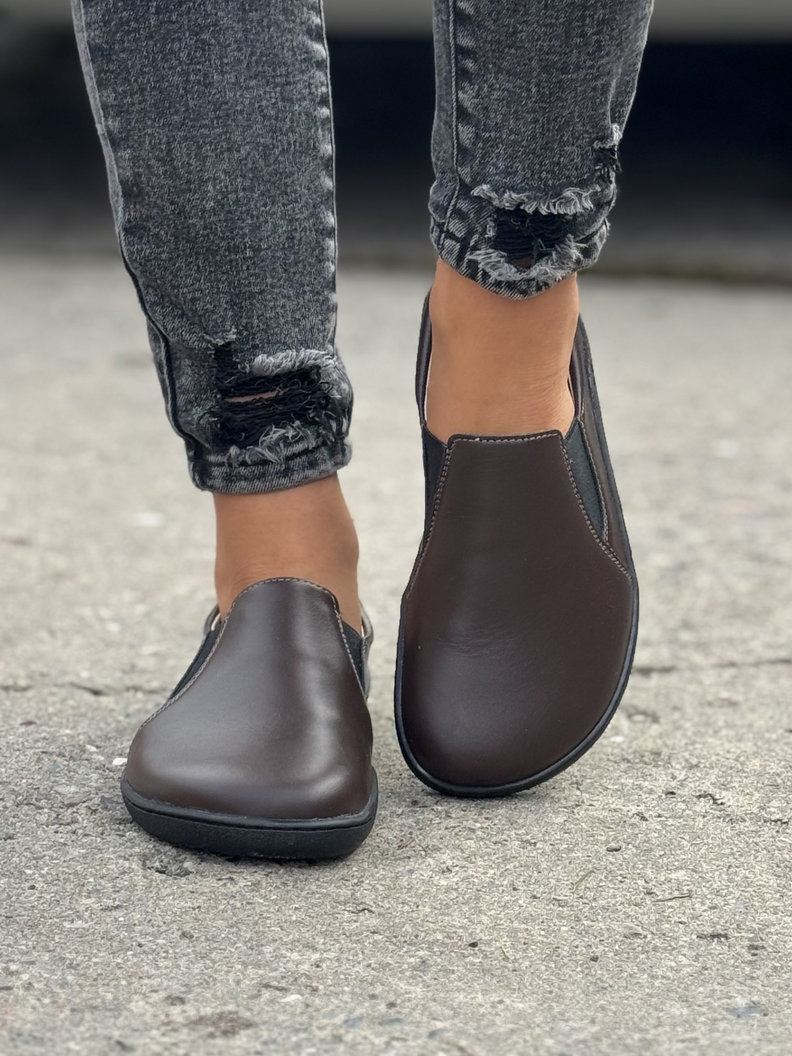 TRAMPKI KAZADII BAREFOOT SLIP ON MOTION CHOCO skóra naturalna - obrazek 3