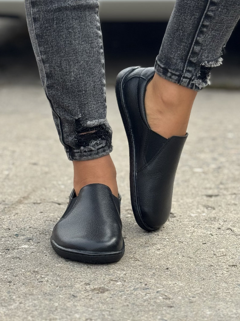 TRAMPKI KAZADII BAREFOOT SLIP ON MOTION BLACK skóra naturalna - obrazek 6