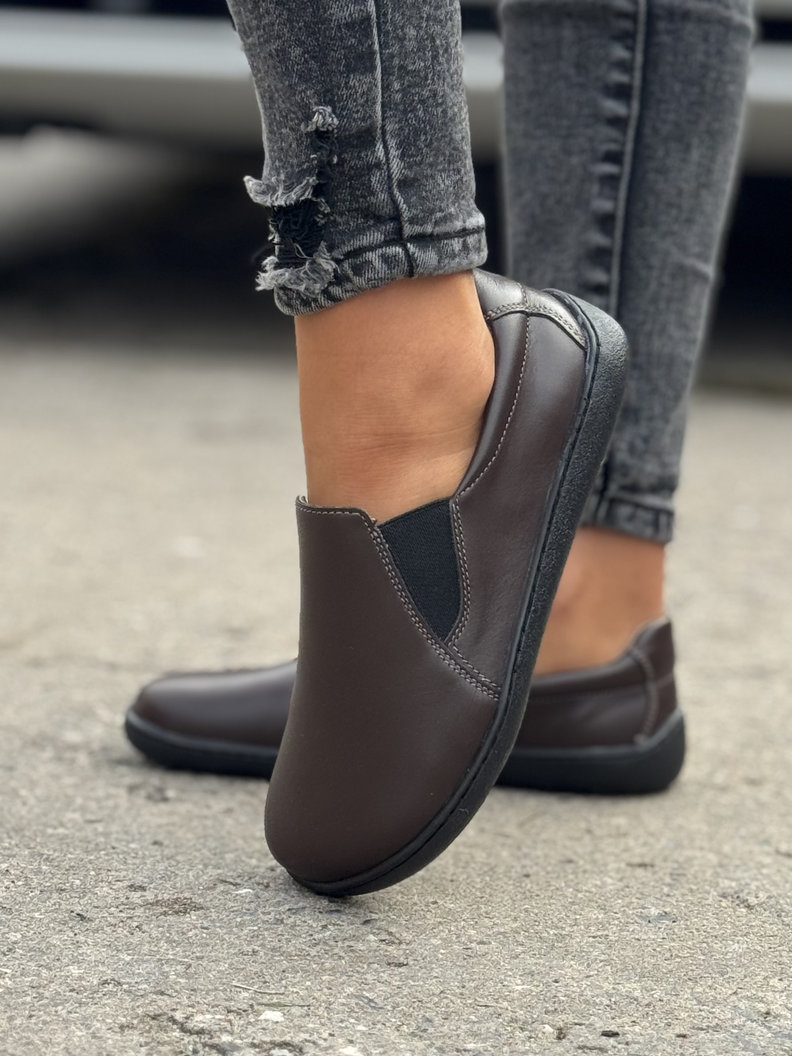 TRAMPKI KAZADII BAREFOOT SLIP ON MOTION CHOCO skóra naturalna