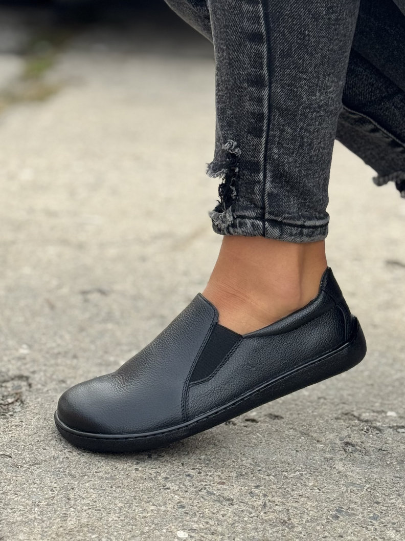 TRAMPKI KAZADII BAREFOOT SLIP ON MOTION BLACK skóra naturalna - obrazek 5