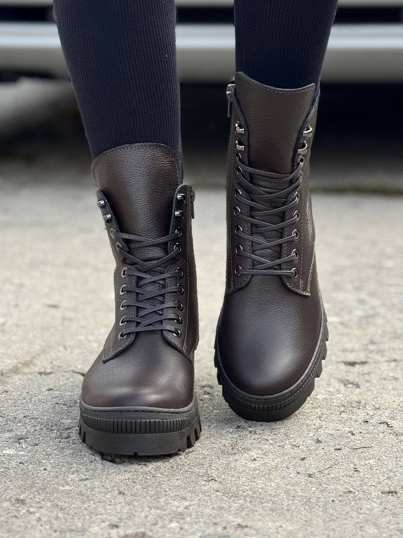 Workery traperki KAZADII LARK CHOCO GRAIN skóra naturalna - obrazek 3