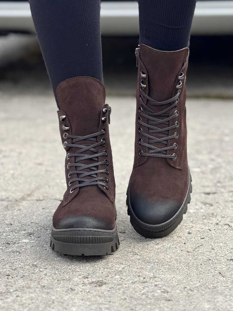 Workery traperki KAZADII LARK CHOCO skóra naturalna - obrazek 3