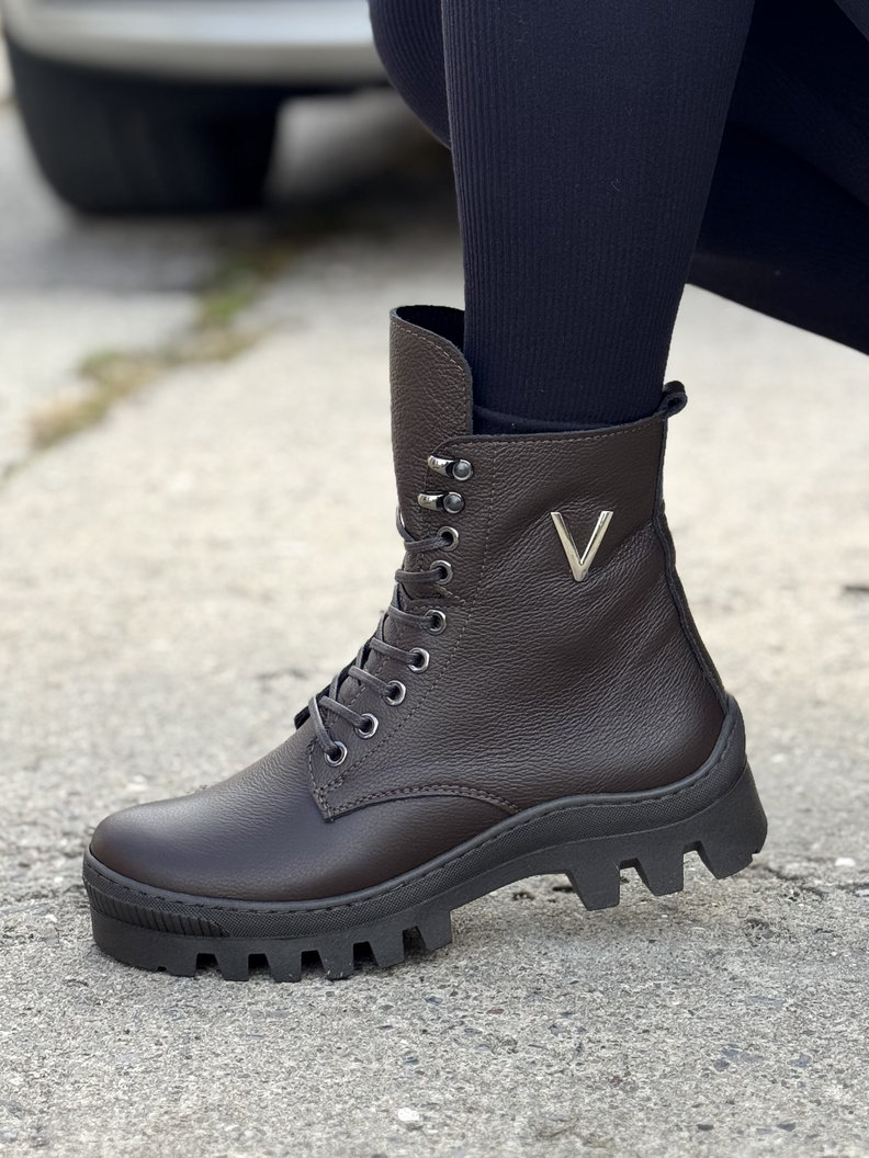 Workery traperki KAZADII LARK CHOCO GRAIN skóra naturalna - obrazek 5