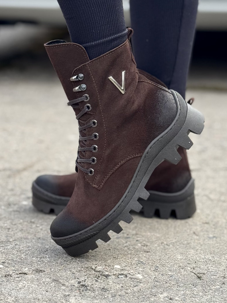 Workery traperki KAZADII LARK CHOCO skóra naturalna - obrazek 4