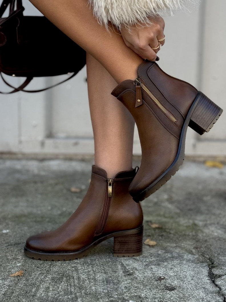 Zgrabne botki COSTA BLANCA BROWN na obcasie - obrazek 3
