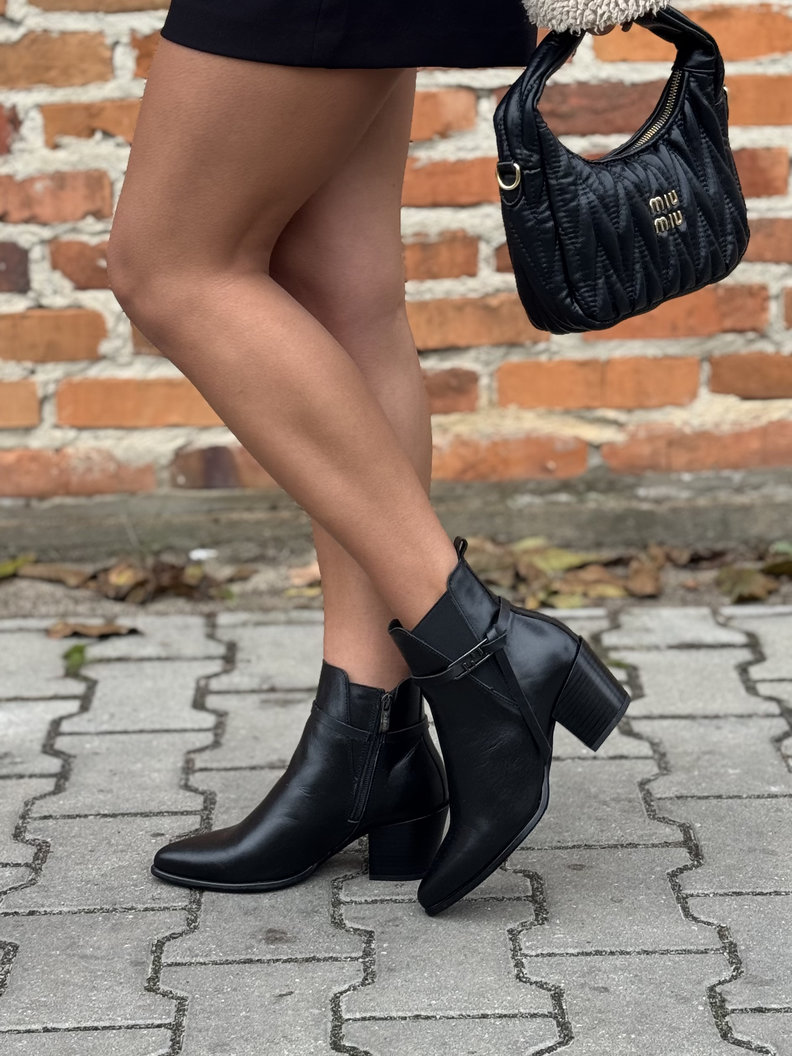 Zgrabne botki KAZADII MAVELLA BLACK skóra naturalna - obrazek 7
