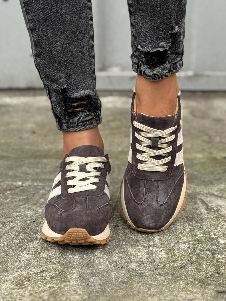 Extra lekkie sneakersy RIVO COFFE/BEIGE skóra naturalna - obrazek 3