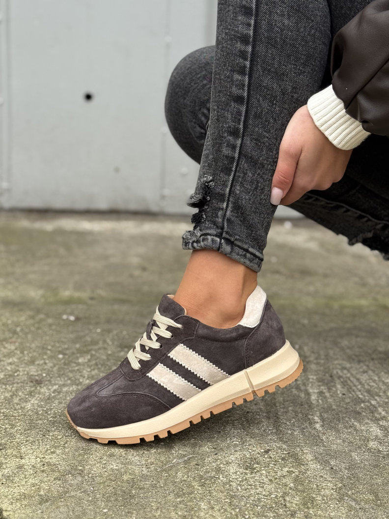 Extra lekkie sneakersy RIVO COFFE/BEIGE skóra naturalna - obrazek 5