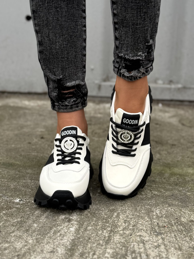 Lekkie jak piórko sneakersy GRAVITY BEIGE na wyższej podeszwie skóra naturalna - obrazek 3