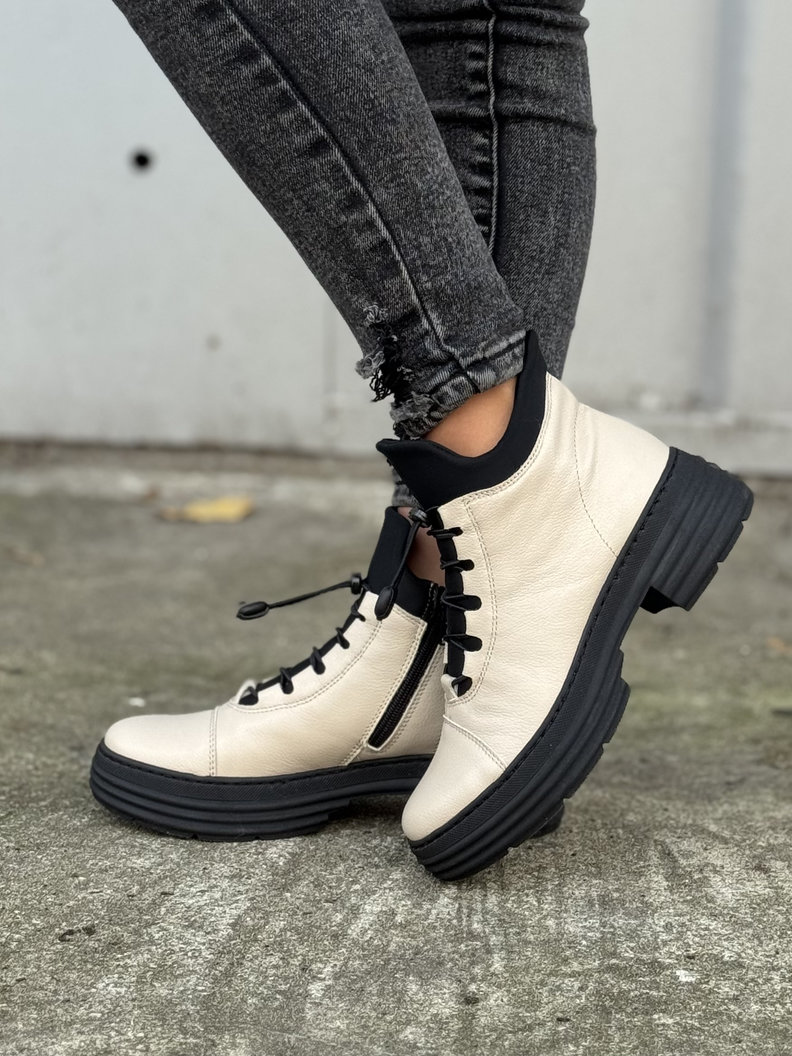 Ocieplane botki KAZADII NUUK BEIGE skóra naturalna - obrazek 6