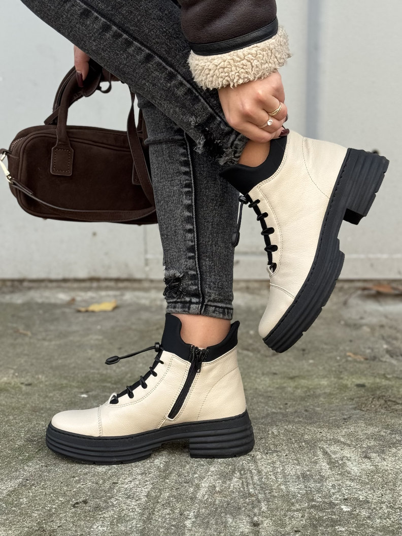 Ocieplane botki KAZADII NUUK BEIGE skóra naturalna - obrazek 4