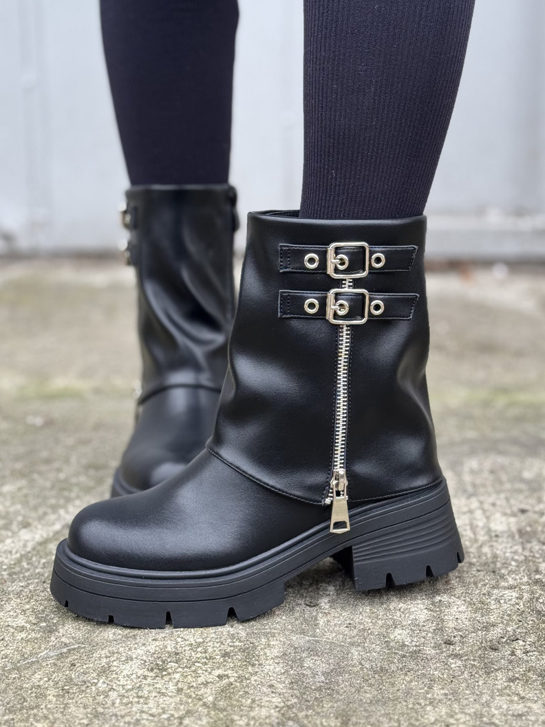 Ocieplane botki MIROA BLACK skóra naturalna - obrazek 4