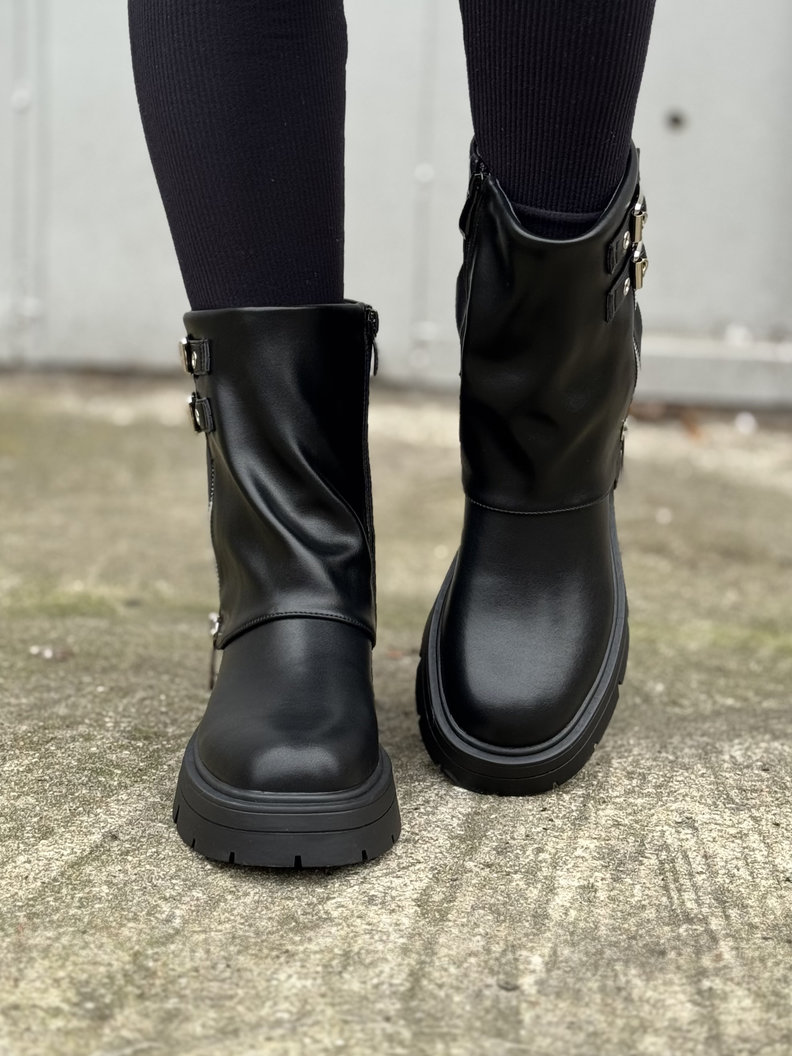 Ocieplane botki MIROA BLACK skóra naturalna - obrazek 3