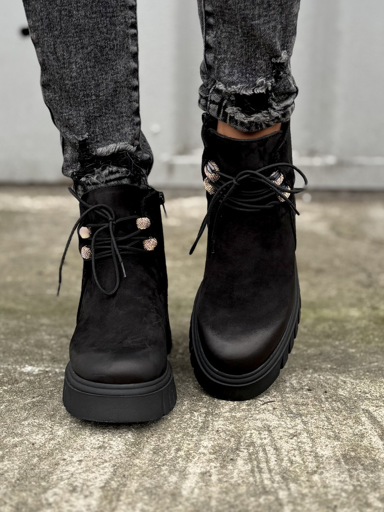 Ocieplane mega lekkie botki KAZADII MILANO black skóra naturalna - obrazek 4